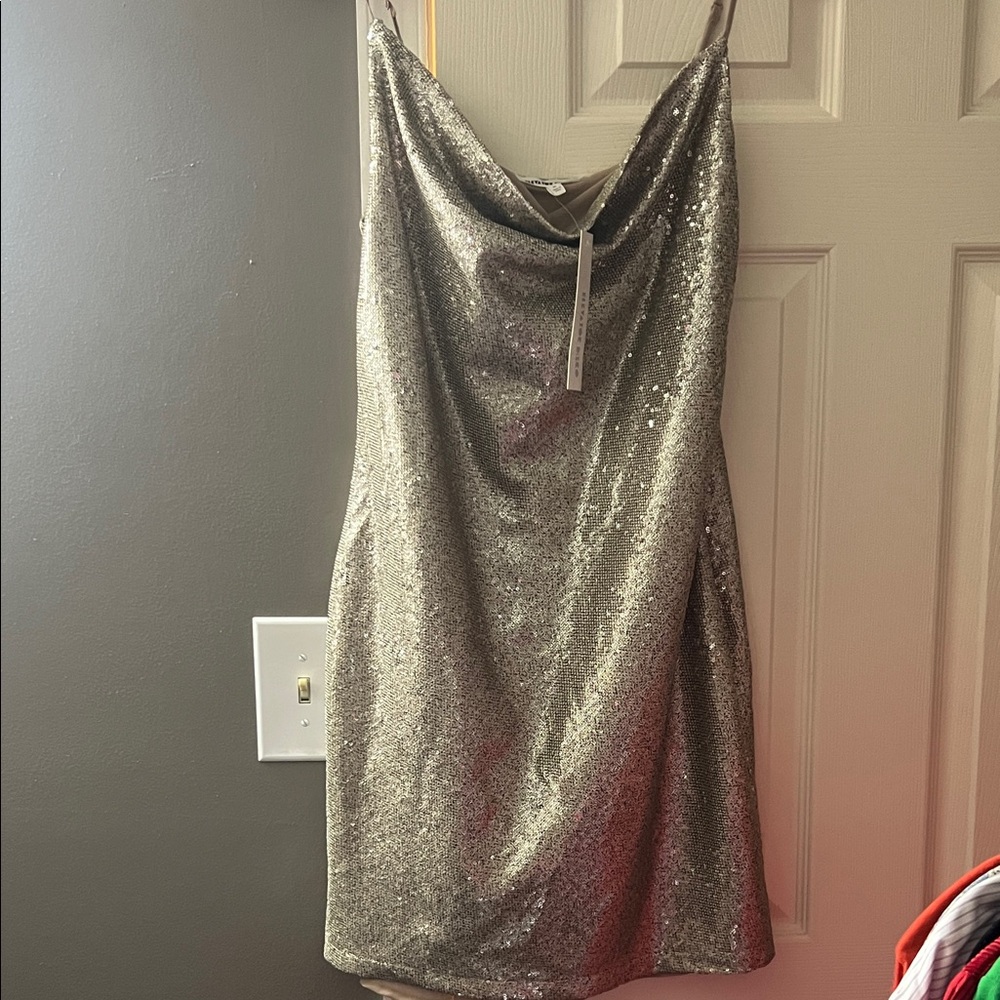 Gold Sequin Mini Dress Size M